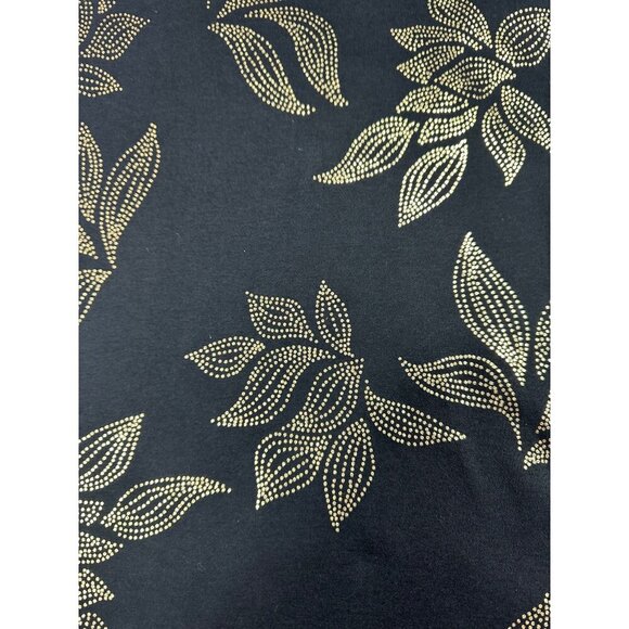 Karen Scott Sport Dress Size L Sleeve Cotton Blend Golden Leaves - Picture 4 of 6